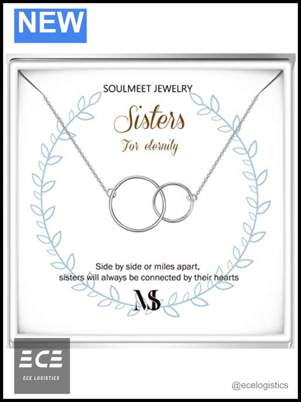 925 Sterling Silver Sister Necklace Infinity Hearts Pendant Adjustable 20in